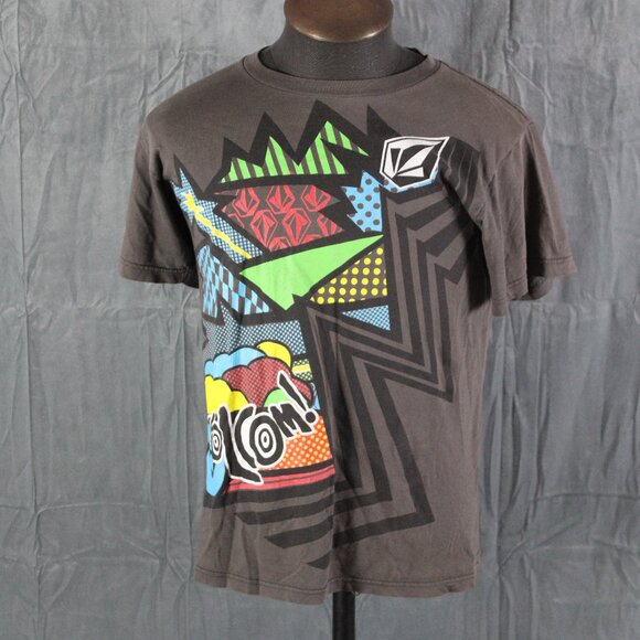 Retro Skateboard Shirt - Volcom Neon Big Graphic - Men's Medium - Picture 1 of 8